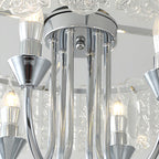 French Iron Chandelier Chic Chrome Island Metal Ceiling Light