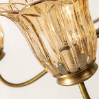 Gold Glass Chandelier Vintage Full Copper Glass Ceiling Light