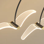 Modern LED Acrylic Seagull Linear Chandelier for Dining