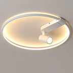 16'' Round Dimmable Adjustable Flush Mount Light with Spotlights Track Lights