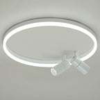 16'' Round Dimmable Adjustable Flush Mount Light with 2 Spotlights Track Lights