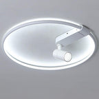 16'' Round Dimmable Adjustable Flush Mount Light with Spotlights Track Lights