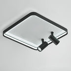 16'' Square Dimmable Flush Mount LED Lights with 2 Adjustable Spotlights Track Lights