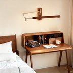 Swing Wall Light Mid-Century Iron Walnut Eye-Protecting Arm Lamp