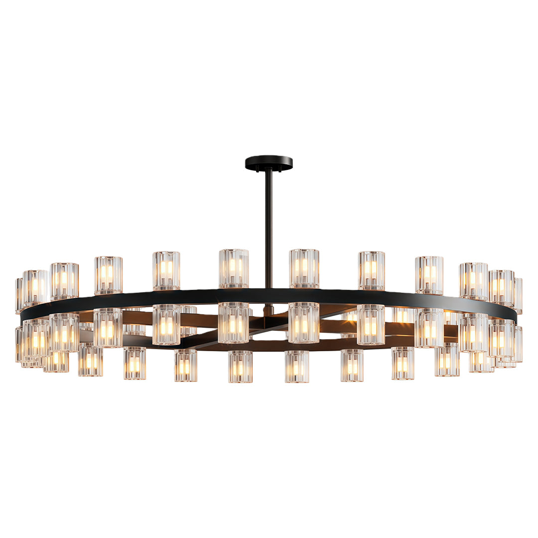 Luxury Crystal Chandeliers American Copper Ceiling Light
