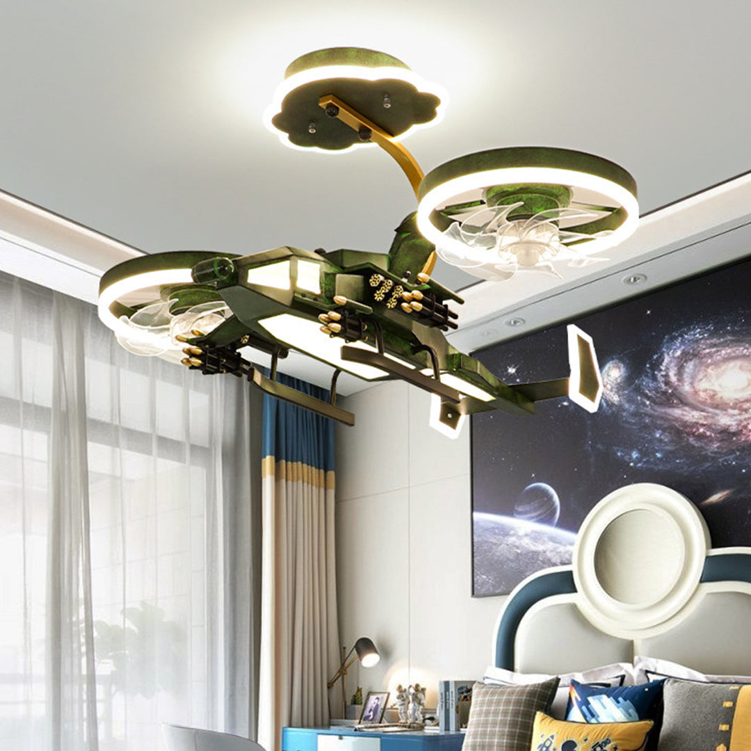 Airplane Ceiling Fan With Light Children LED Ceiling Fan Light