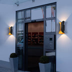 Modern Porch Lighting Set: Black LED Flush Mount & Wall Sconce