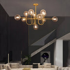 Amber Glass Globe Molecule Chandelier