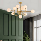 Amber Glass Globe Molecule Chandelier