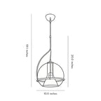 Amber Glass Globe Pendant Light Nordic Metal Ceiling Light