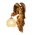 Angel Wall Sconce European Retro Resin Creative Crystal Ball Wall Lamp