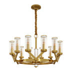 Glass Drop Chandelier High-End Luxury Copper Ceiling Light