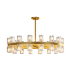 Luxury Crystal Chandeliers American Copper Ceiling Light