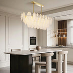 Feathers Chandelier Modern Full-Copper Pearl Ceiling Light