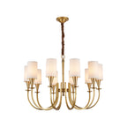 Copper Chandelier Modern Fabric Lampshade Ceiling Light