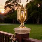 Vintage Pillar Lights European Copper Outdoor Waterproof Light