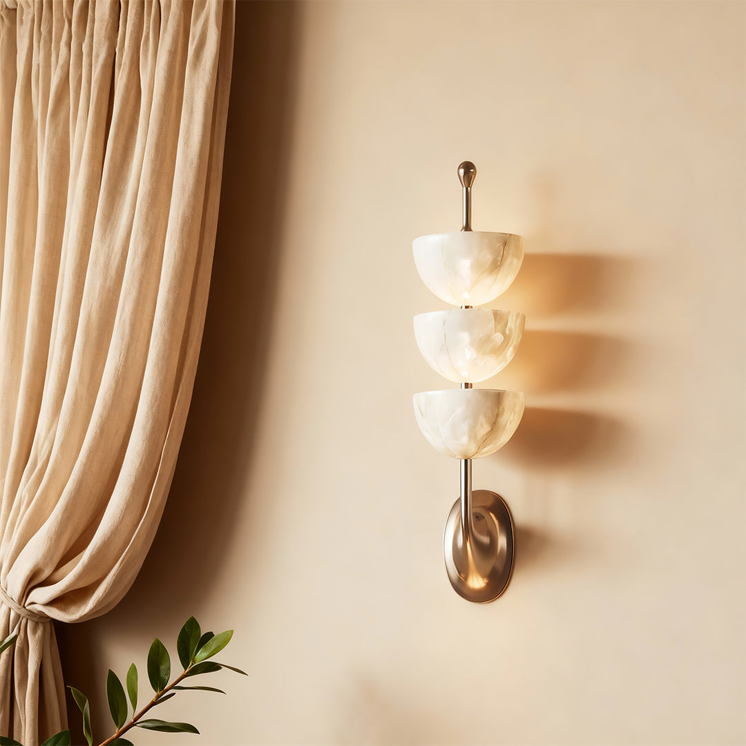 Modern LED Wall Lights Minimalist Copper Marble Lamp