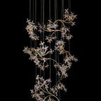Modern Staircase Chandelier Crystal Hollow Rotating Ceiling Light