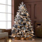 Artificial Simulation Falling Snow Christmas Decor Tree with String Lights