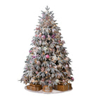 Artificial Simulation Falling Snow Christmas Decor Tree with String Lights