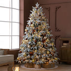 Artificial Simulation Falling Snow Christmas Decor Tree with String Lights