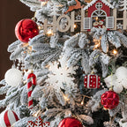 Artificial Simulation Falling Snow Christmas Decor Tree with String Lights