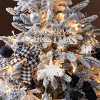 Artificial Simulation Falling Snow Christmas Decor Tree with String Lights