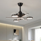 Ceiling Fan with Multiple Lights French Vintage Black Iron 3-Blade Fan
