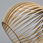 Bird Cage Pendant Light Japanese Basswood Body Wooden Ceiling Light