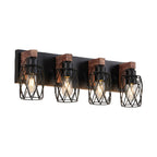 Black Vanity Bathroom Lights Metal Cage Mirror Lamp