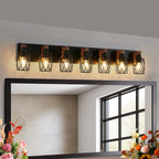 Black Vanity Bathroom Lights Metal Cage Mirror Lamp