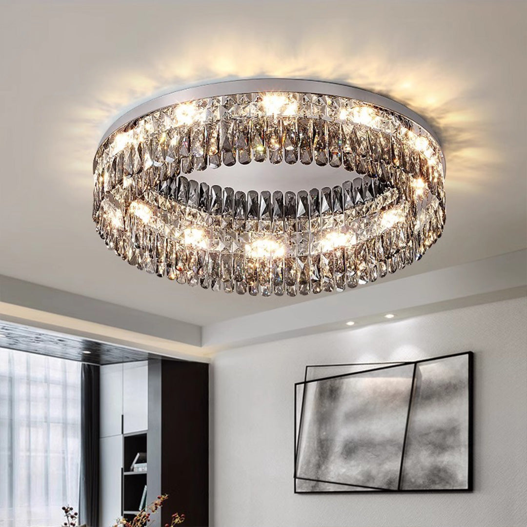 Ceiling Round LED Lights Luxury French Crystal Ceiling Light