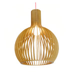 Bird Cage Pendant Light Japanese Basswood Body Wooden Ceiling Light