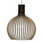 Bird Cage Pendant Light Japanese Basswood Body Wooden Ceiling Light