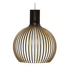 Bird Cage Pendant Light Japanese Basswood Body Wooden Ceiling Light