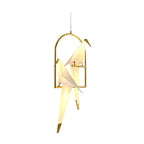 Bird Wall Light Modern Origami Crane Gold Accent Origami Wall Sconce