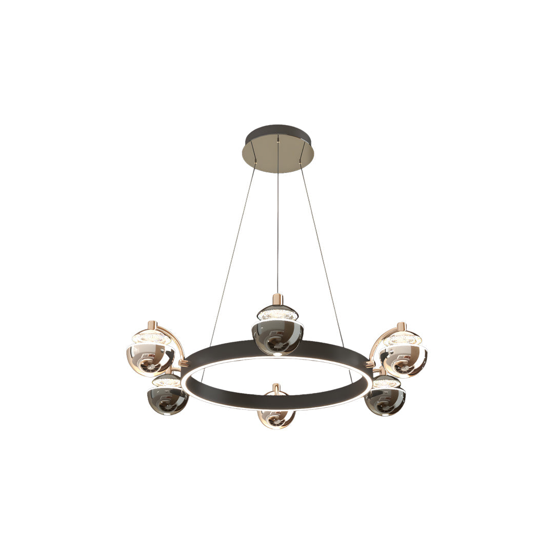 Black and Gold Modern Chandelier Acrylic LED Ceiling Light