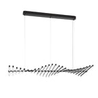Black Art Pendants Light Nordic Wave Fish Bone Linear Ceiling Light