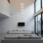 Black Art Pendants Light Nordic Wave Fish Bone Linear Ceiling Light