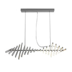 Black Art Pendants Light Nordic Wave Fish Bone Linear Ceiling Light