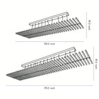 Black Art Pendants Light Nordic Wave Fish Bone Linear Ceiling Light