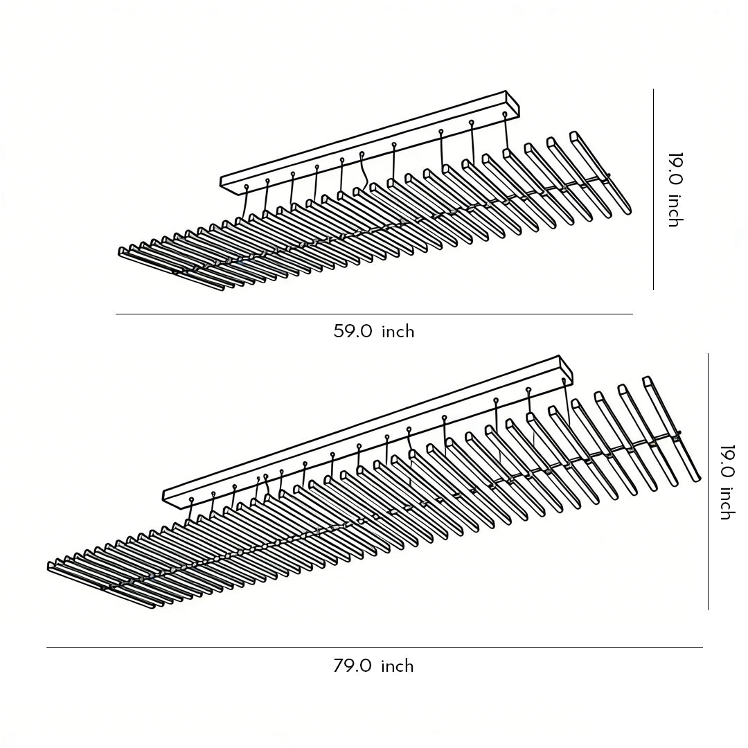 Black Art Pendants Light Nordic Wave Fish Bone Linear Ceiling Light