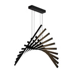 Black Art Pendants Light Nordic Wave Fish Bone Linear Ceiling Light