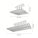 Black Art Pendants Light Nordic Wave Fish Bone Linear Ceiling Light