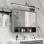 Black Bar Vanity Light Metal Swing Arm Bathroom Light