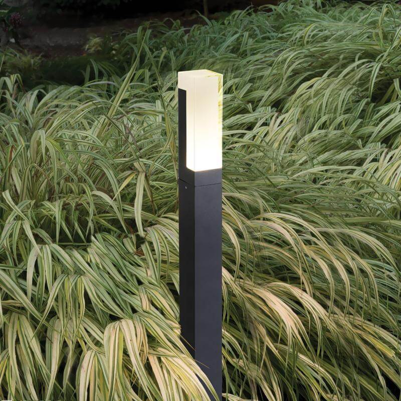 Black Bollard Lights Cubic Aluminum LED Waterproof Light