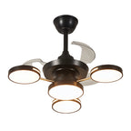Ceiling Fan with Four Lights French Vintage Iron Art  3-Blade Fan Lamp