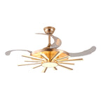 Modern Black Ceiling Fan with Light Luxury Multi-head Iron Body Light