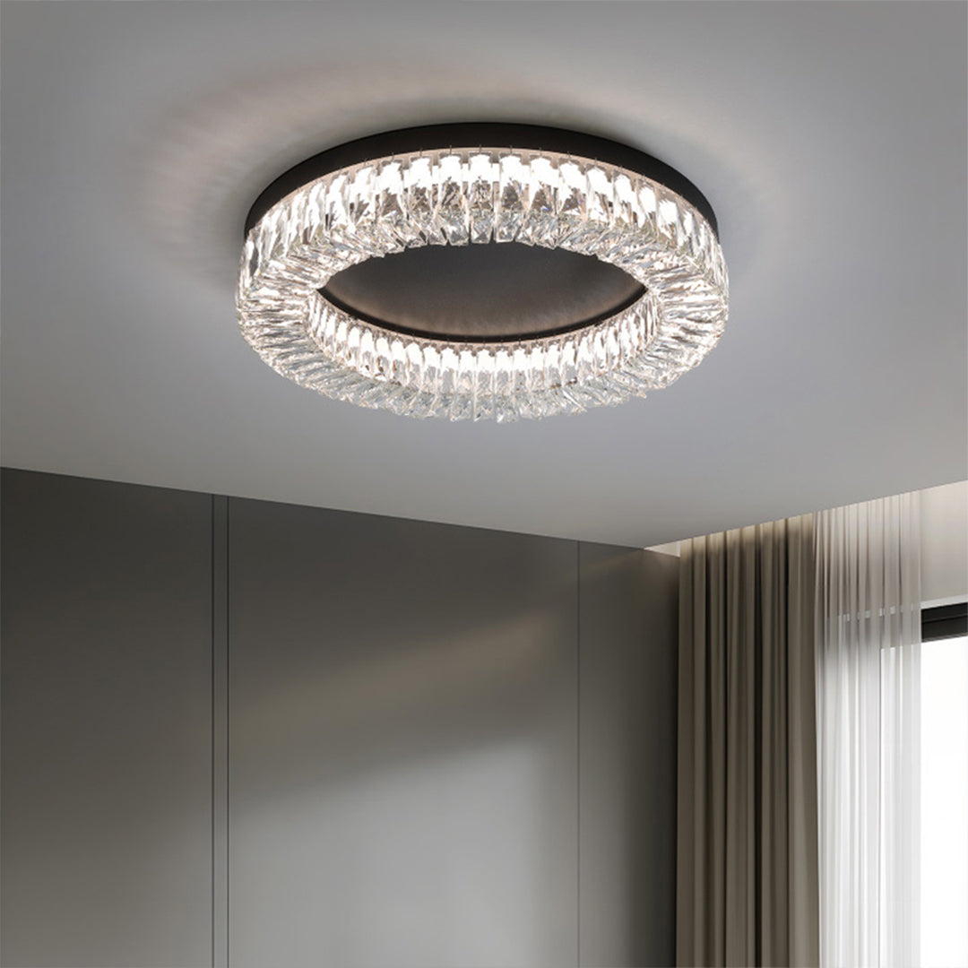 Black Ceiling Flush Mount Light Italian LED Round Eye-Protecting Lamp