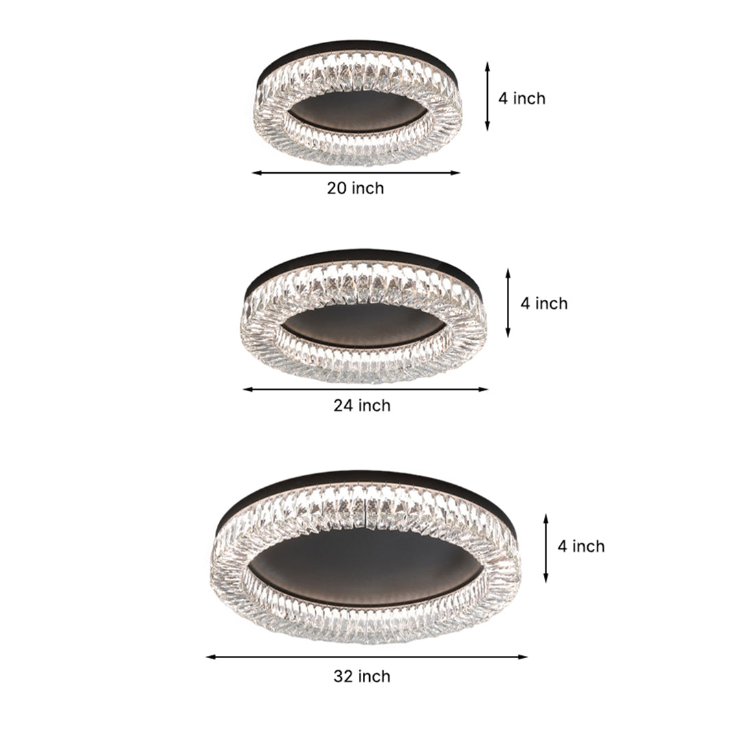 Black Ceiling Flush Mount Light Italian LED Round Eye-Protecting Lamp